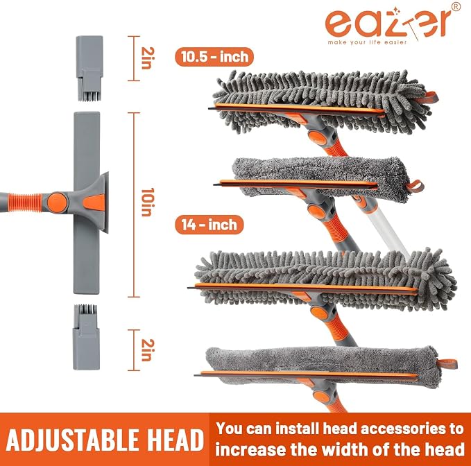 Eazer 65'' Squeegee Window Cleaner 2 in 1 Rotatable Window Cleaning Tool Kit - Image 3