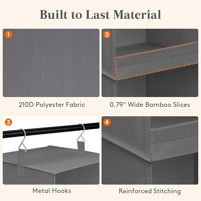 Lifewit RV Storage and Organization, Hanging Closet Shelves | 3 Shelf Front - Image 7