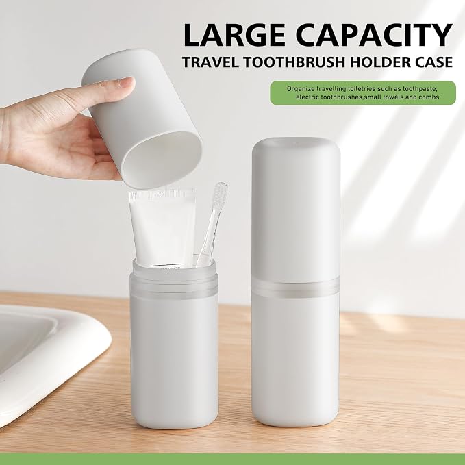 Travel Toothbrush Case, Portable Tooth Brush Holder and Toothpaste Cover - Image 2