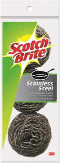 Scotch-Brite 214C Metal Scrubbing Pads, 2 1/2-Inch x 2 3/4-Inch, Stainless Steel by Unknown