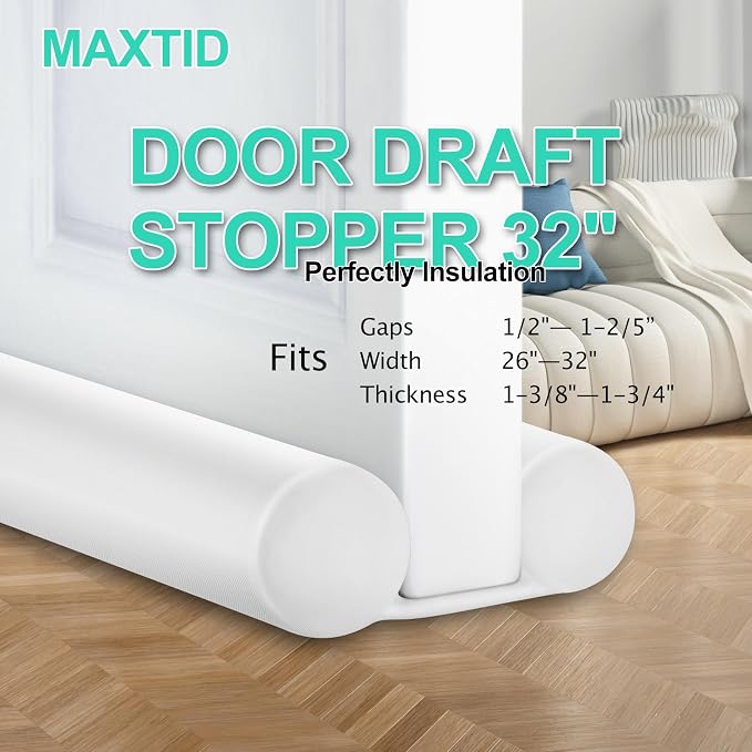 MAXTID 32" Door Draft Stopper, Air Breeze Wind Blocker, Bedroom | Must Haves - Image 5