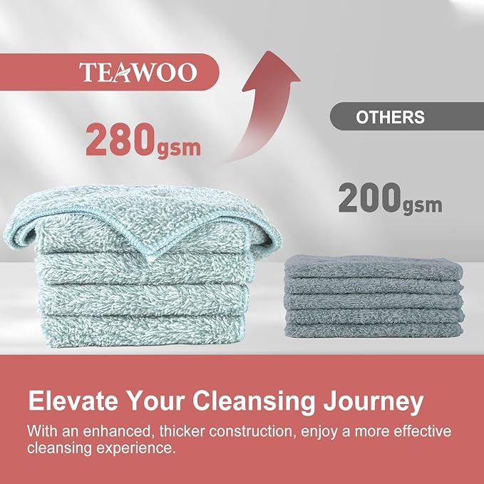 10 Pack Premium Washcloths, Highly Absorbent and Super Soft Face Towels | - Image 4