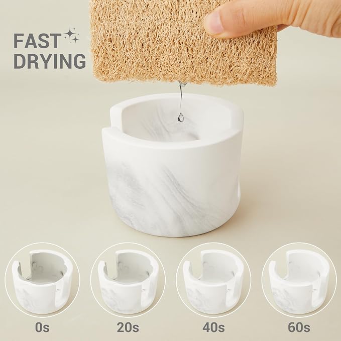 Diatomite Sponge Holder for Kitchen Sink Counter, Quick Drying, Fast Water - Image 6