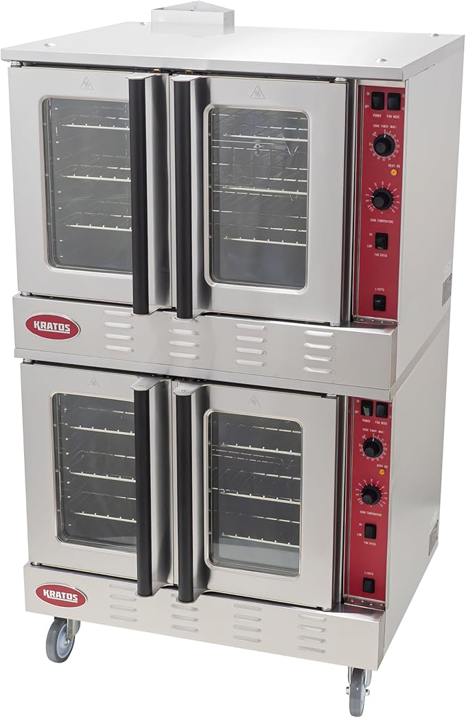 Kratos Commercial Convection Oven - Full Size Double Stack Oven for Restaurants, 108,000 BTU, Natural Gas Powered (29Y-049)