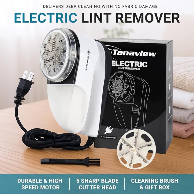 Power Corded Electric Fabric Shaver | No Battery, Pilling & Fuzz Remover - Image 3