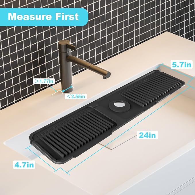 Folding faucet mat for kitchen sink-sink splash guard behind faucet-silicone - Image 3