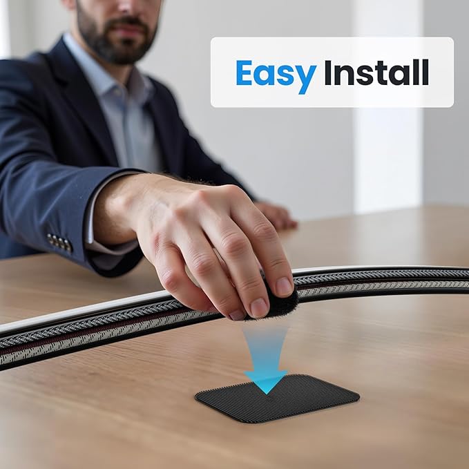 Cable Management Under Desk, Enhanced up to 15 Cord Organizer 20 Pair-Black | - Image 6