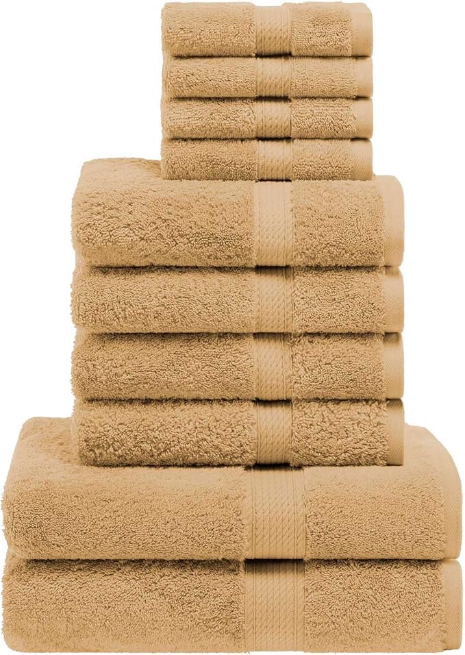 Superior Egyptian Cotton Ultra Plush & Absorbent, 10 Piece Set, Toast | Quick - Image 2