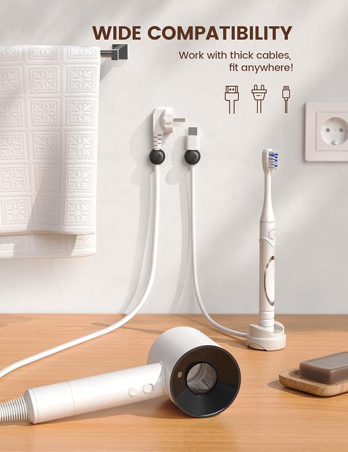 Lamicall 12Pack Rotating Cord Organizer, Desk Office Nightstand Accessories | - Image 6