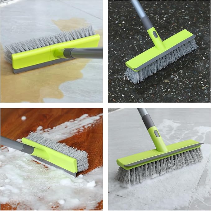 Floor Scrub Brush with 57" Long Handle, 2 in 1 Scrape and Deck Brush Floor - Image 5