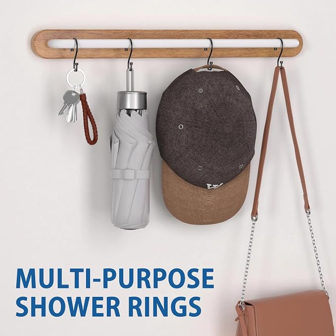Goowin Shower Curtain Hooks, Rustproof Black Shower Curtain Rings, Kitchen - Image 7
