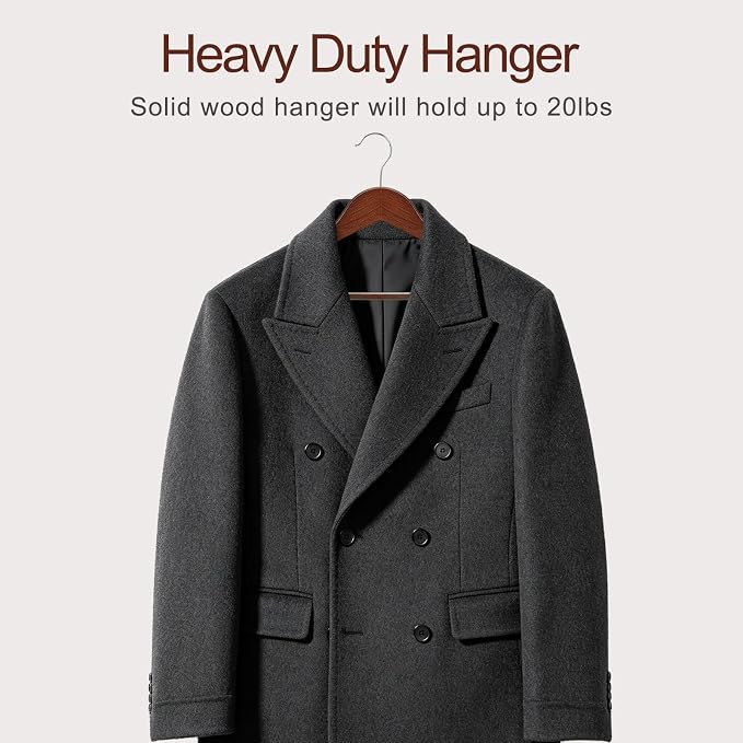 TOPIA HANGER Walnut Wooden Hangers 30 Pack, Heavy Duty Clothes Hangers | - Image 4