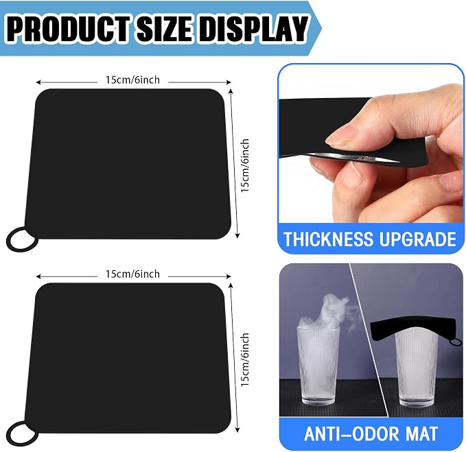 6 Pack Drain Covers for Bugs, 6 X 6 Inch, Anti Odor and Cockroach, Kitchen - Image 2