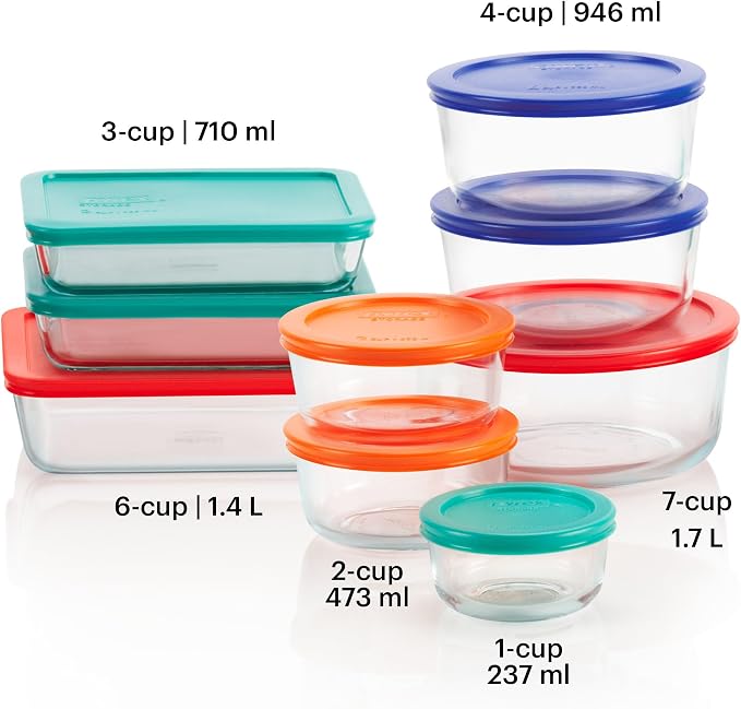 Pyrex Simply Store Mixed Sized Glass Food Storage Set - Image 2
