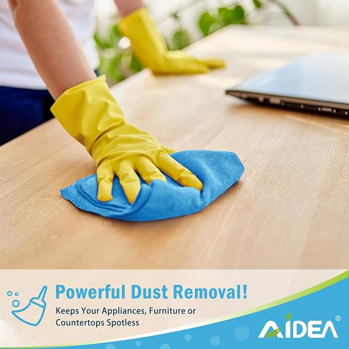 AIDEA Microfiber Cleaning Cloth Blue-50PK, Soft Absorbent Shop Rags, Microfiber - Image 3