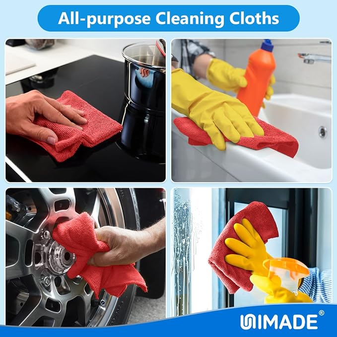 UNIMADE Microfiber Cleaning Cloth, 20 Pack Reusable Microfiber Towels - Image 7