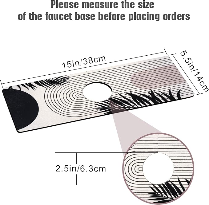 Sink Faucet Absorbing Mat, 2 Pack Drying Mat Around Faucet Sink Splash Guard - Image 2