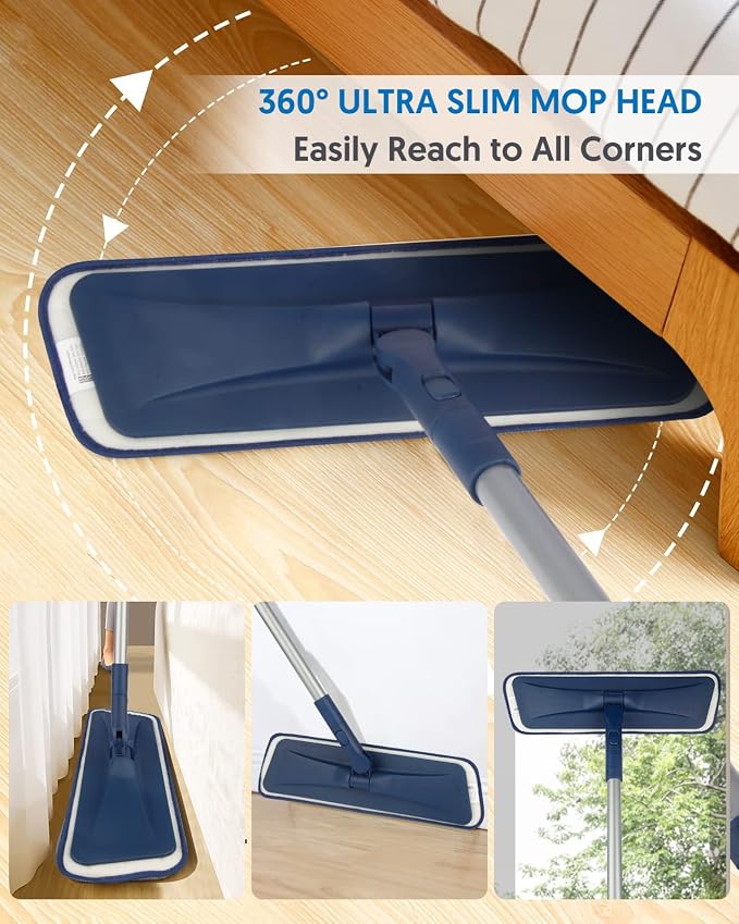 BPAWA Microfiber Mops for Floor Cleaning: Flat Mop for Wood Laminate Tile | 4 - Image 4