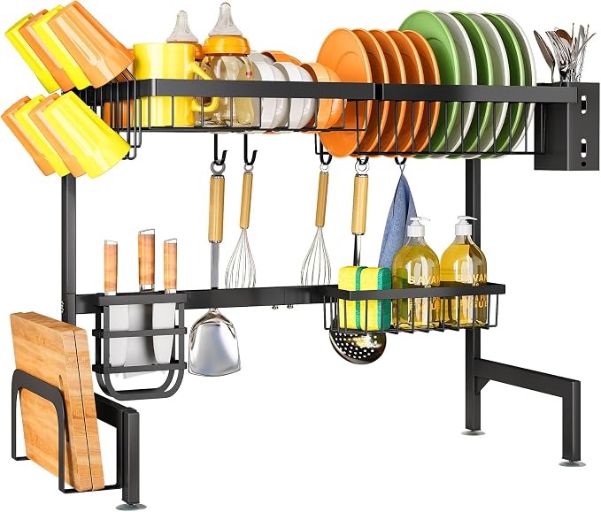 SNTD Over The Sink Large Dish Drying Rack, 26.8"-34.6", Rust-Resistant - Image 9
