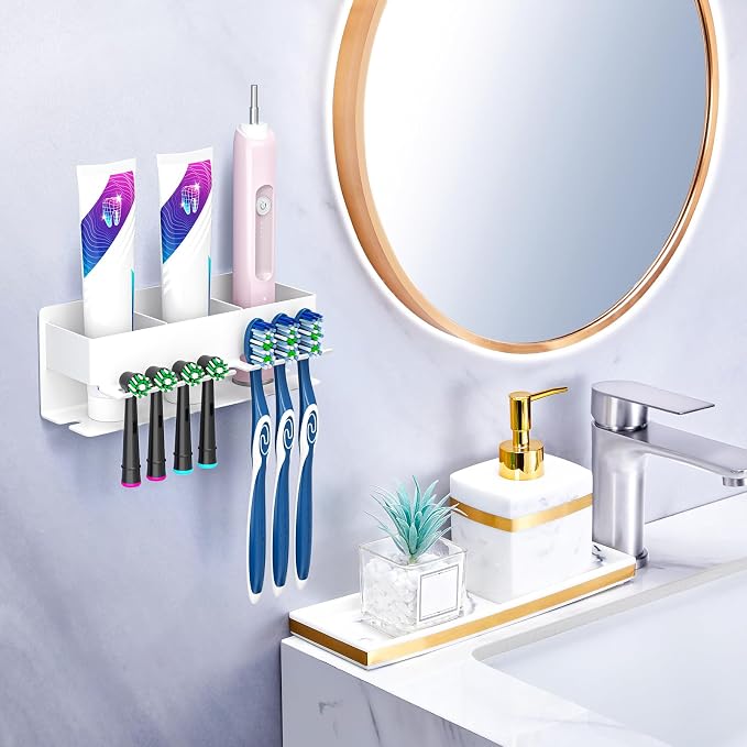 Toothbrush Head Holders, Electric Tooth Brush Head Holder, Adhesive Toothpaste - Image 2