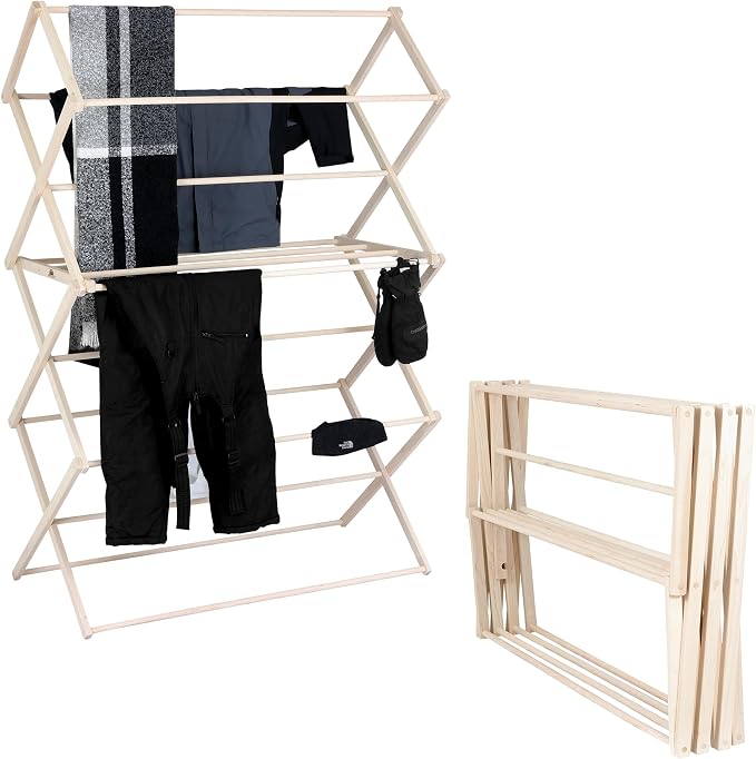 Clothes Drying Rack: Solid Maple Hard Wood Laundry Rack by PennsylvaniaWoodworks