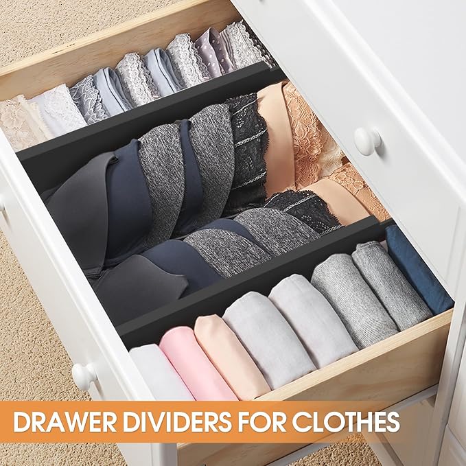 Bamboo Drawer Dividers, Adjustable Drawer Organizers, Fits 12.6–16" Drawers | - Image 5