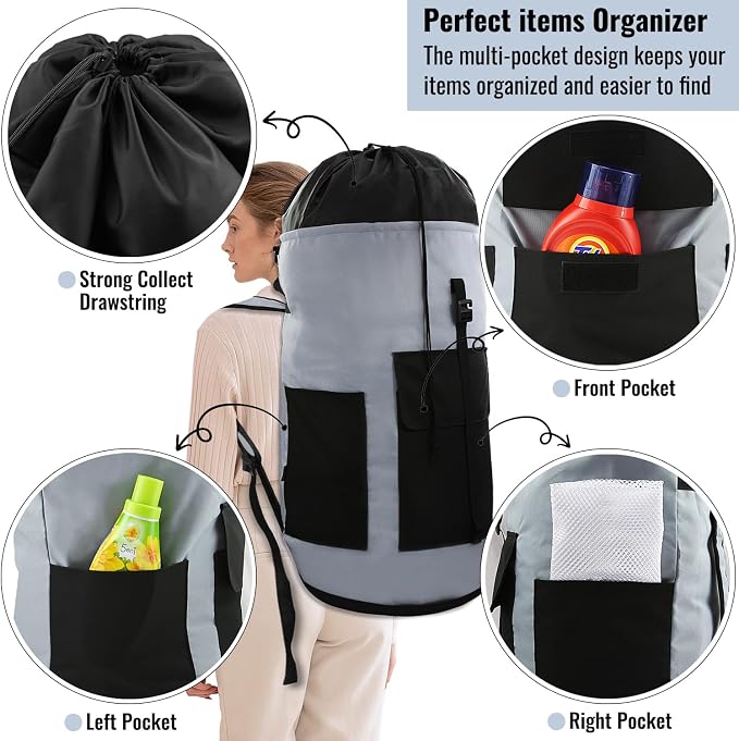 JOINPRO Laundry Bag Backpack, 125L Extra Large Laundry Backpack - Image 4
