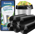 Hommaly 1 Gallon200 pcs Small Black Trash Bags, Strong 1.2 Gallon Garbage Bags by HOMMALY