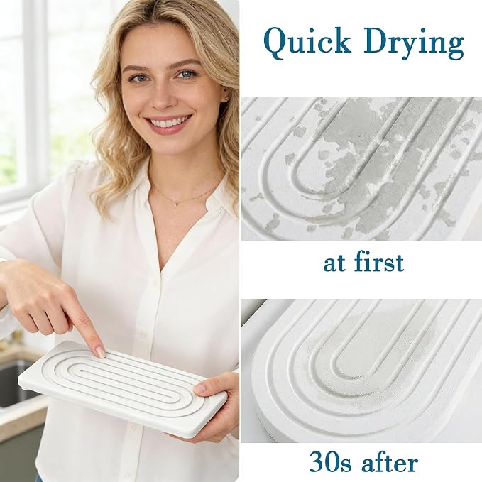 2 PCS Water Absorbing Stone Tray - Image 3