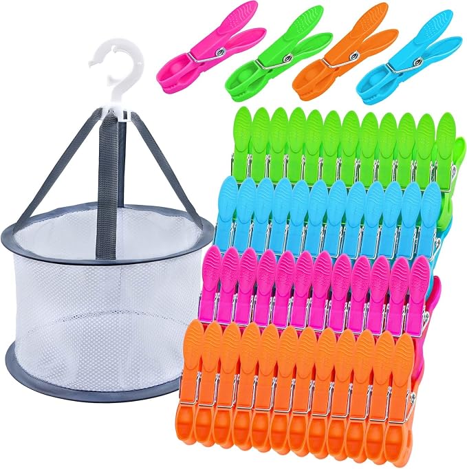 48 Pcs Colorful Plastic Clothes Pins by KEYBOO