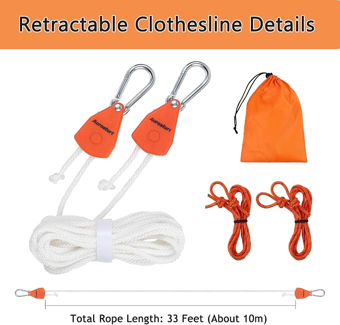 33FT Retractable Clothesline Outdoor - Image 2