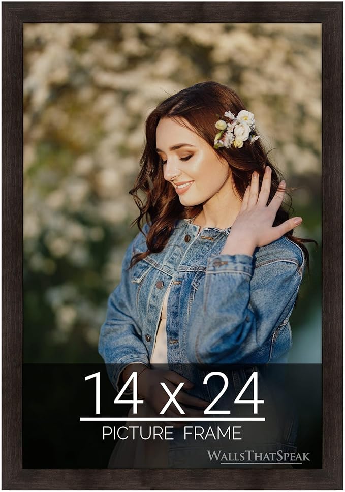 wallsthatspeak 14x24 Espresso Brown Picture Frame for Puzzles Posters Photos or Artwork