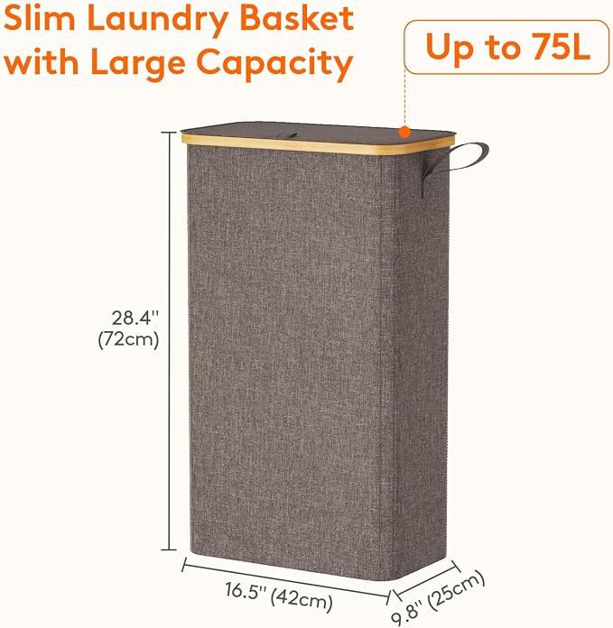 Lifewit 75L Slim Laundry Hamper - Image 3