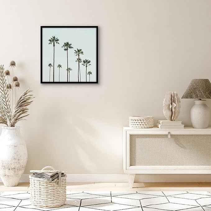 Americanflat 22x22 Picture Frame with Polished Plexiglass - Streamline Collection - Thin Border Square Frame for Wall Display - Hanging Hardware Included - Black