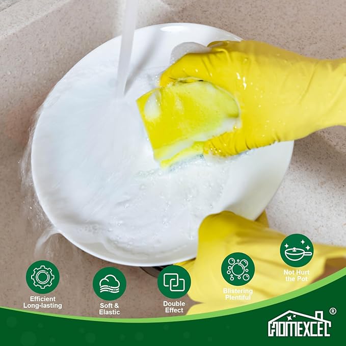 HOMEXCEL 50PK Sponges Kitchen, Heavy Duty Dish Scrubber Sponge - Image 4