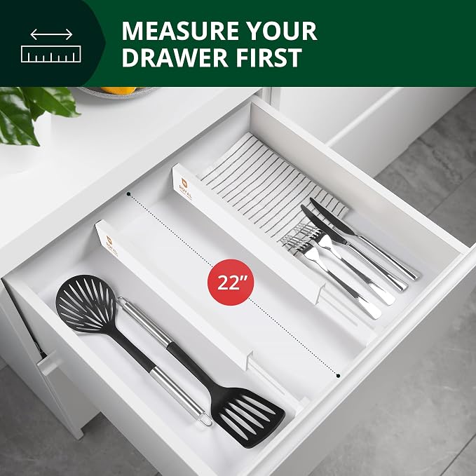 Bamboo Drawer Dividers Organizers, Adjustable Drawer Separator Splitters - Image 6