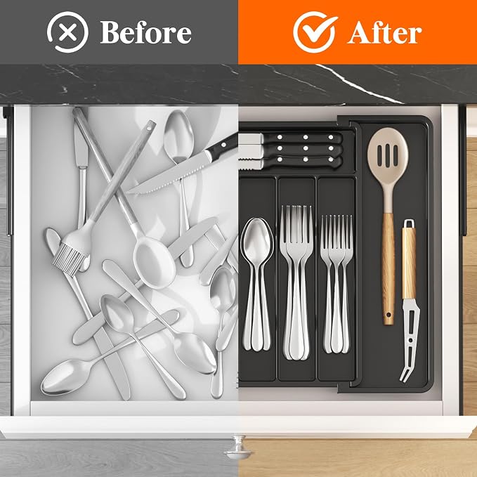 Lifewit Expandable Silverware Drawer Organizer, Kitchen Utensil Tray | BPA-free - Image 6