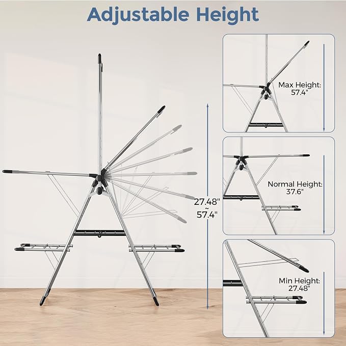 Large Capacity Clothes Drying Rack, Foldable Laundry Drying Rack | Heavy Duty - Image 4