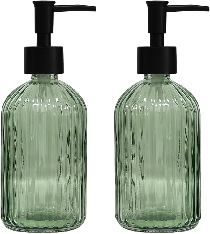 YYTSGG Green Glass Soap Dispenser Set by YYTSGG