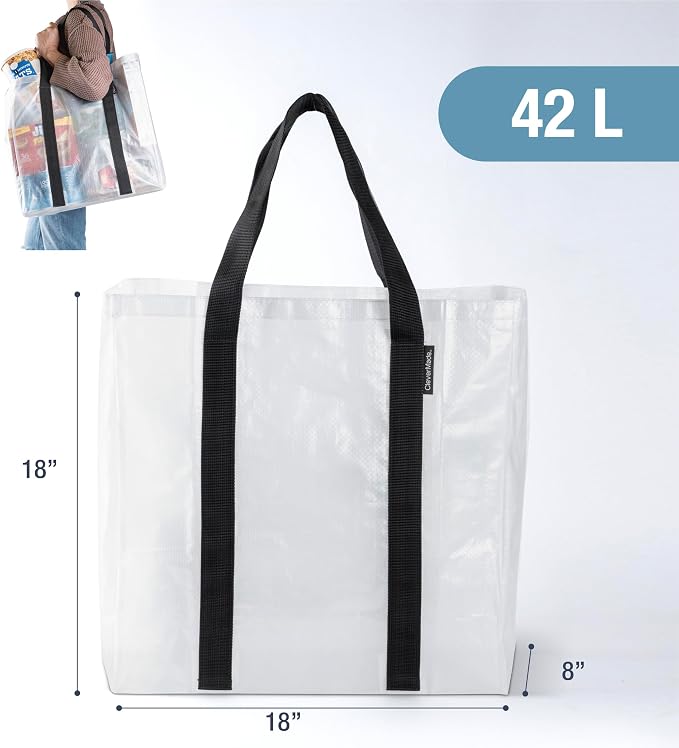 CleverMade Storage Tote - 42L - Transparent | Load Groceries - Image 3