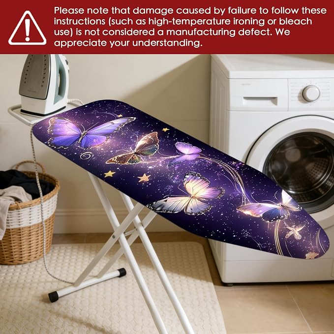 Nuxovilar Starry Butterfly Cotton Ironing Board Cover 15x54 Fabric - Image 7