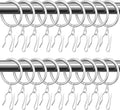 Hotop 60 Pcs 0.98 Inch Curtain Ring and 60 Pcs Pin Hook, Matt Silver | Metal by HOTOP