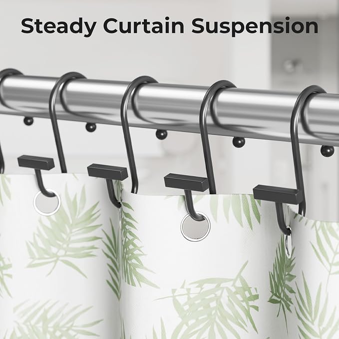 Bathway Shower Curtain Hooks, T-Bar Design Convenient Elegant Shower Curtain - Image 5