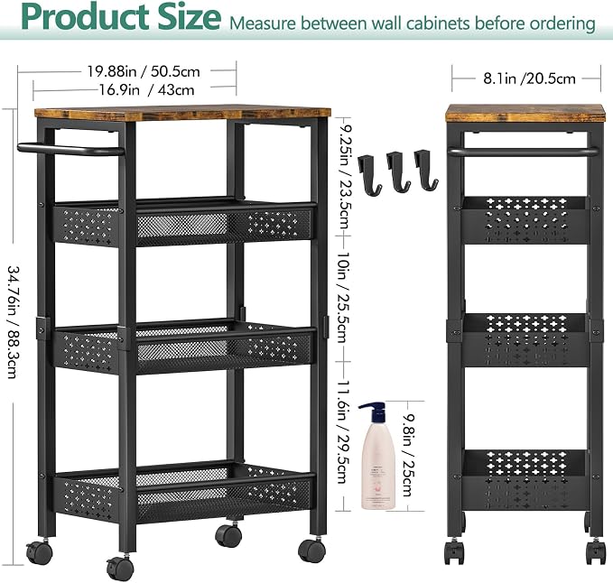 Vivihomety 4-Tier Laundry Utility Rolling Cart - Image 2