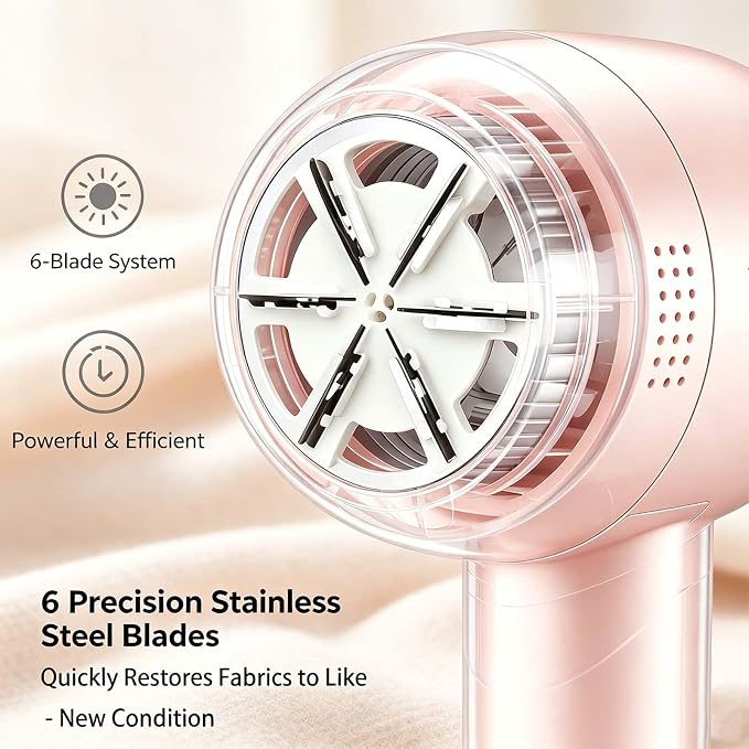 VGR 813 Rechargeable Fabric Shaver, 6-Blade Lint Remover, at home or while - Image 3