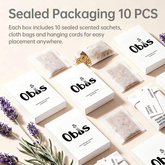10 Pack Lavender Sachets for Drawers and Closets, Long-Lasting Home Fragrance - Image 4