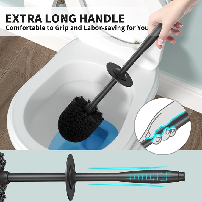 Toilet Brush and Holder 2 Pack, Toilet Bowl Brush - Image 4