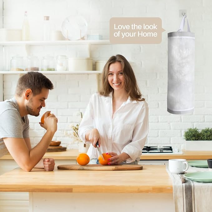 Plastic Bag Holder, Mesh Grocery Bag Holder Hanging Storage Bag Dispenser - Image 7
