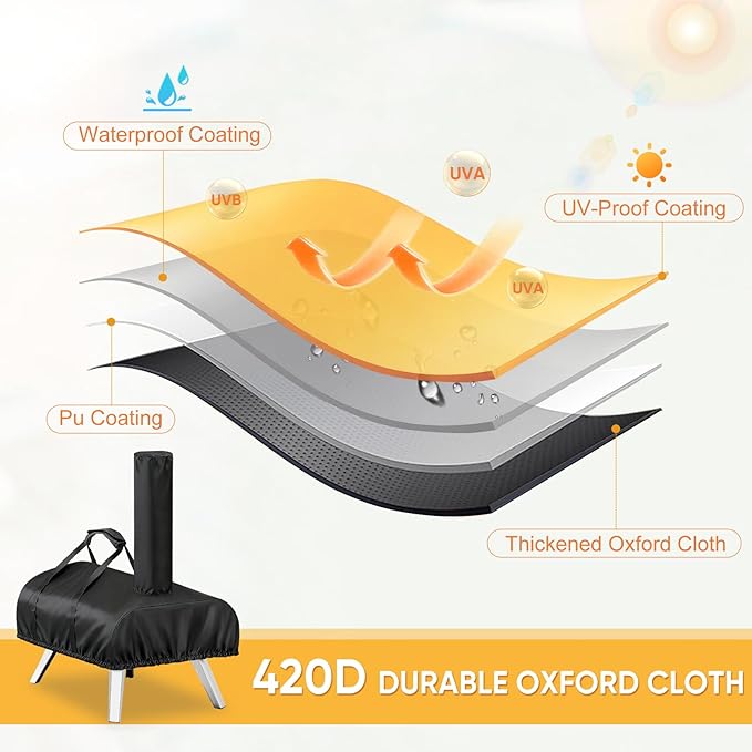 Pizza Oven Cover for BIG HORN and aidpiza 12,TwoPone Waterproof Pizza Oven Accessories Carry Cover for Outdoor
