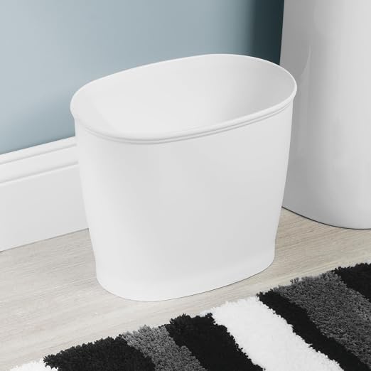iDesign Slim Plastic Bathroom Trash Can, - Image 3